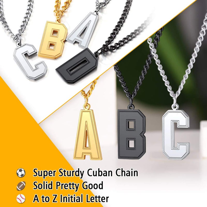 ChainsPro Initial Chain Letter G Pendant Necklace Stainless Steel Mens Chain Monogram Gifts for Men - Image 3